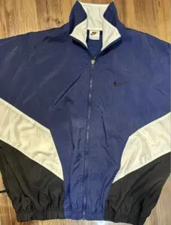 【希少】90s Nike ナイロンジャケット ナイキ　銀タグ　ネイビー