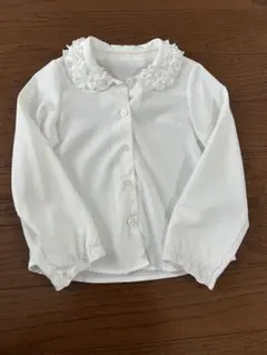 白 ブラウス フリル 長袖