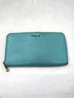 ◎フルラ FURLA ラウンドファスナー長財布 ターコイズ系 レディース