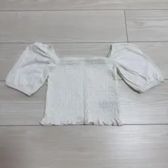 GAP KIDS シャーリング トップス ホワイト XS