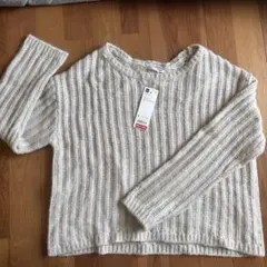 GU リブ編みニット Sサイズ ライトベージュ