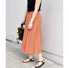 シップス カージュ コットンフレアスカート オレンジのサムネイル