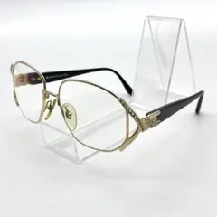 クリスチャンディオール メガネ 伊達眼鏡 ラインストーン ロゴ金具 オーバル