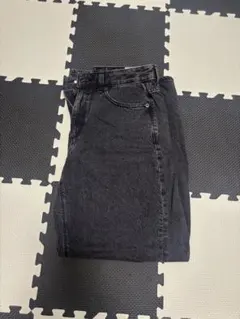 ブラックデニム ワイドレッグ ハイウエスト