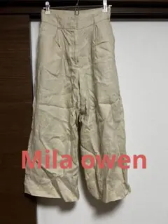 ミラオーウェン ワイドパンツ ベージュ SNIDEL パンツ ハイウエスト
