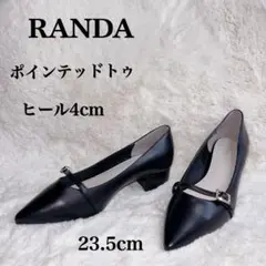 RANDAランダ ストラップパンプス23.5ポインテッドトゥ ローヒール　美品のサムネイル