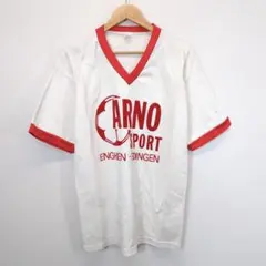 ARNO SPORT ゲームシャツ Tシャツ 半袖 白赤 リンガー Vネック