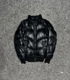 y2k old UNIQLO ダウンジャケット archive 光沢 黒 短丈