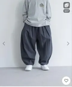 ローリーズファーム　タックバルーンパンツ　チャコールグレー　130〜140