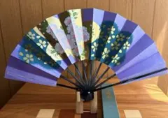 花柄 舞扇子 紫 青