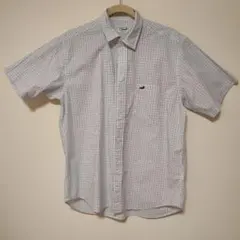 Crocodile 半袖シャツ　コットンブロードタッタソールチェック メンズ L