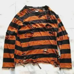 ★値引き中★人気★ボロ加工★ ボーダーニット グランジ パンク カートコバーン