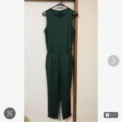 グリーン ノースリーブ オールインワン