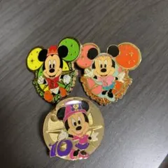 東京ディズニーシー ミッキー ミニー ピンバッジ 3個セット　5周年　10周年
