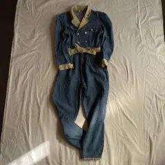 デニムコーデュロイダブルブレストオールインワン