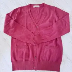 カーディガン ワインレッド Vネック 羽織り 冷房対策 差し色 カジュアル L
