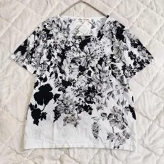 Super Beauty フラワープリント モノトーン　花柄　刺繍　スパンコールのサムネイル