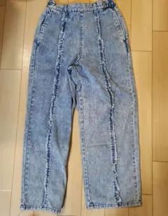 add COLOR フリンジデザイン ワイドレッグデニムパンツのサムネイル
