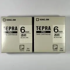 【再値下げ】新品 2個セット テプラPROテープ ST6K 6mm 透明黒文字