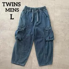 TWINS メンズ ペイント カーゴパンツ デニム Lサイズ