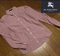 美品 BURBERRY LONDON ギンガムチェック シャツ ピンク