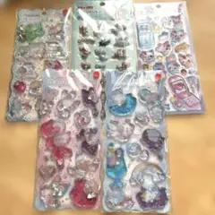 平成ハッピーフォン、キラリンウォーターシール、プクプクシール、匿名配送、5枚