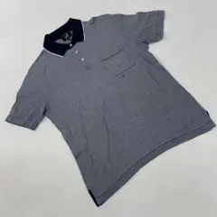 dunhill ポロシャツ 半袖 ストライプ柄 コットン グレー Mサイズ
