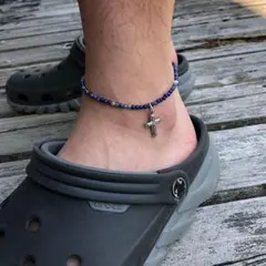 ハワイアンジュエリー アンクレット クロス 天然石 ソーダライト