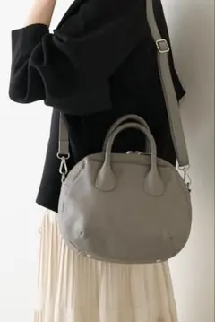 BEARDSLEY 《本革》ラウンドミニボストンバック(トープ)未使用タグ付き
