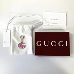 GUCCI ダブルG バッグチャーム ピンクエナメル【現行品】