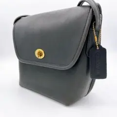 極美品！オールドコーチ ターンロック ダークネイビー　9076 COACH コーチ C1D-9076 レザーショルダーバッグ/ネイビー ターンロック