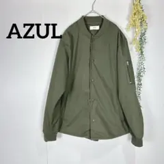 AZUL アズール　ジャンバー　M ゆったり　モスグリーン　ジッパー　a444のサムネイル