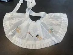お宮参り用 スタイル　帽子セット　鶴刺繍