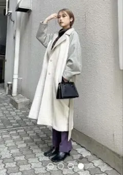 ムルーア　MURUA ドッキングボアコート　アイボリー