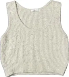 ディスコート DISCOAT クリーム色 リブ編み ニットベスト