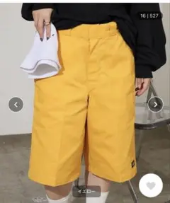 Dickies ワークショーツ チノパンツ スケーターショーツ ハーフパンツ 黄
