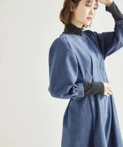 デニムロングワンピース