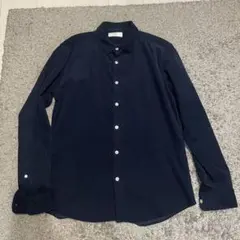 EDIFICE 417 シャツ コーデュロイ ネイビー Lサイズ 長袖シャツ