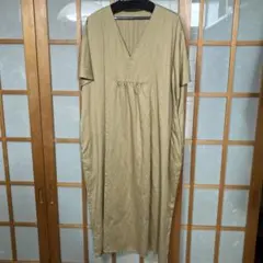 『新品』グリーンレーベル リラクシング ミニヘリンボーンカフタンワンピ