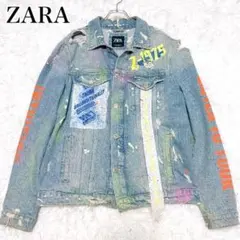 ZARA ユンギ着用 ペイント デニムジャケット L XL相当 廃盤