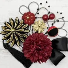 髪飾り　☆4282☆ つまみ細工　成人式　卒業式　結婚式　七五三　帯留め