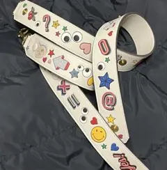 美品 アニヤハインドマーチ アイズ リュック ワッペン 総柄 シルバー 