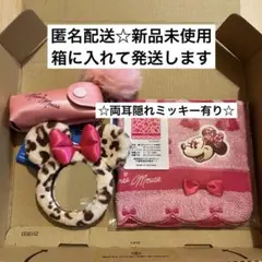 ミニー　リップケース　ミラー　ヒョウ柄　豹柄　ハンカチ　隠れミッキー　ディズニー