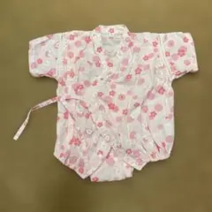 ピンク花柄甚平 70