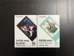 instax mini ブラック＆スカイブルー インスタントフィルム