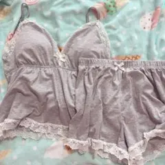 SHEIN シーイン ルームウェア パジャマ キャミソール パンツ グレー