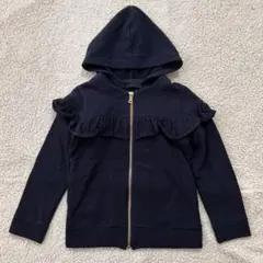 美品120タルティーヌエショコラ　パーカー　カーディガン　ネイビー　フリル