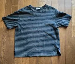PLST 半袖 Tシャツ ボーダー柄 ネイビー×グリーン Mサイズのサムネイル