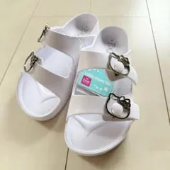 【新品タグ付】ハローキティ サンダル M ホワイト 厚底 キティ Sanrio