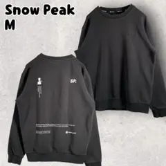Snow Peak スノーピーク スウェット トレーナー M ブラック プリント